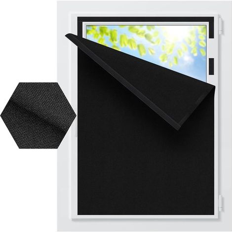 Rideaux occultants autocollants temporaires, noirs, 1,5 x 3 m (1/2)
