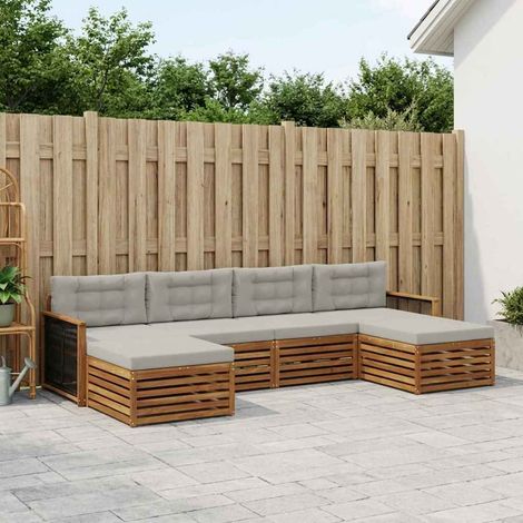 vidaXL Sofagarnituren mit Kissen 6 pcs Massivholz Akazie (1/5)