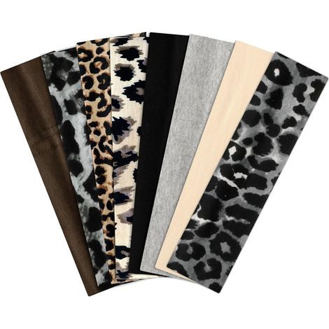 Set di 8 fasce per capelli da donna, fasce per capelli da donna, fasce per capelli da donna, fasce per capelli a tinta unita con stampa leopardata, accessorio per capelli per yoga, allenamento e sport (1/5)