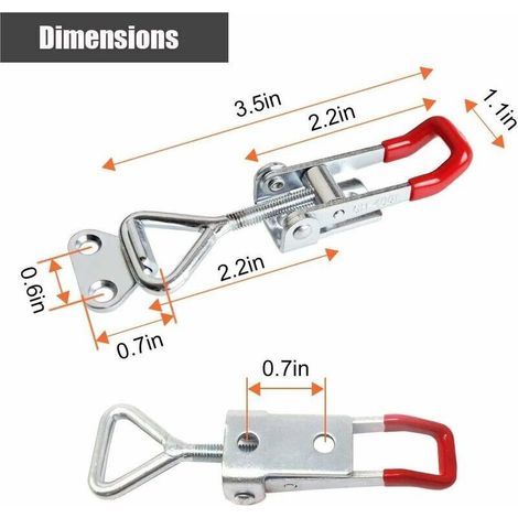 DPZO Lot de 8 Loquets à Bascule Réglables Sauterelle de Serrage GH-4001, Capacité de Rétention de 165KG/363.7lbs, Pour Fixation et Serrage Rapides-DPZO