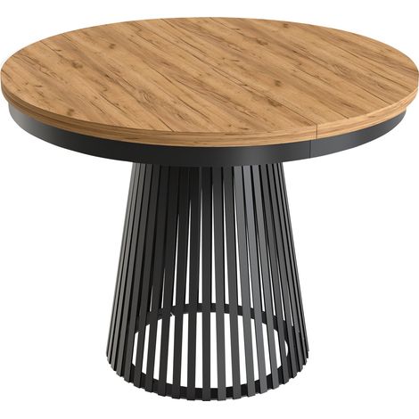 Table Stanton 151, Chêne doré artisanal, 77x0x180cm, Disponible, Stratifié, Métal