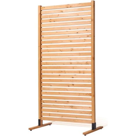 Biombo de Madera de 91 x 6,3 x 187 cm, Biombo de Madera Independiente con Soporte, Mampara Decorativa para Patio, Divisor para Exteriores para Balcón, Patio, Césped y Jardín, Color Madera (1/5)