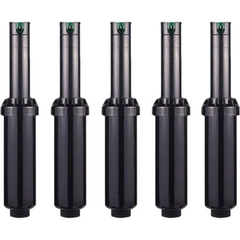 Lot de 5 Arroseur, Filetage 1/2 pouce femelle, Rayon 4 à 9,40 m, Réglable 40-360°, Jardin pelouse (1/5)