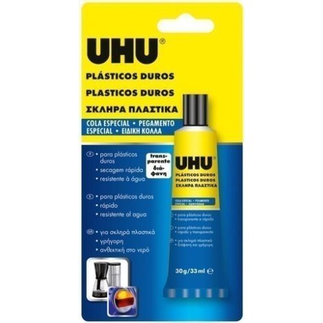 Adhesivo Plasticos Duros 30 Gr Plasticos Duros Tubo Uhu (1/3)