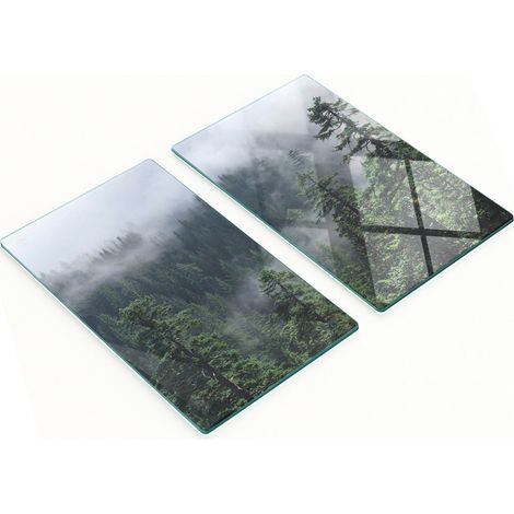 Tablas decorativas multifuncionales de cocina de madera templada color niebla forestal, 2x30x52 cm.