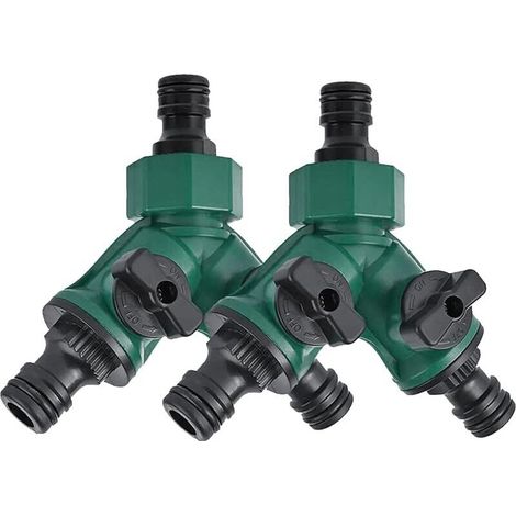 E-RFSEY 2-way watering distributor, 2 x 3/4". 2-way plastic water distributor for landscaping, gardening, floriculture, and irrigation. (1/5)