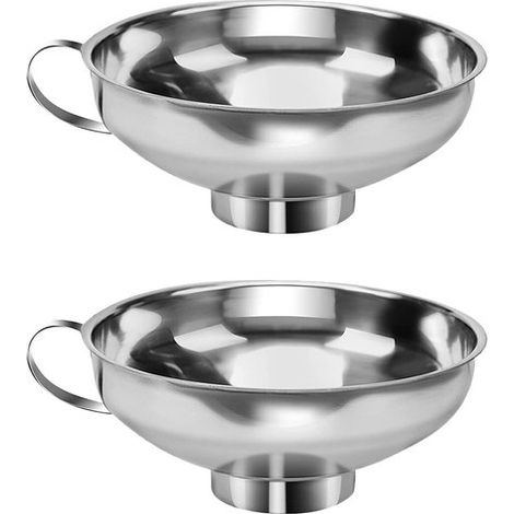 Imbuto in due pezzi, piccolo imbuto in acciaio inox, imbuto da cucina per conserve, imbuto a bocca larga per alimenti per riempire bottiglie e liquidi (1/5)
