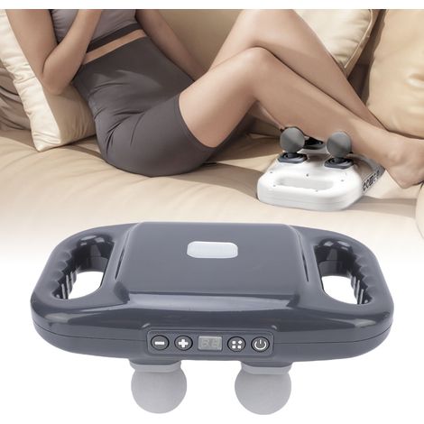 Pistolet de massage à 4 têtes, massage des tissus profonds, 20 niveaux d'intensité, 6 modes, masseur électrique pour jambes, bras et taille, gris, 4 têtes (1/4)