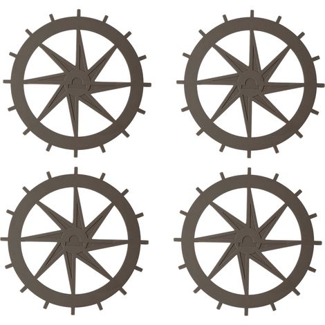 4 tapis de cuisine en silicone, forme de roue à eau, anti-brûlure, isolant thermique, pour dessous de verre, casseroles et assiettes (1/5)