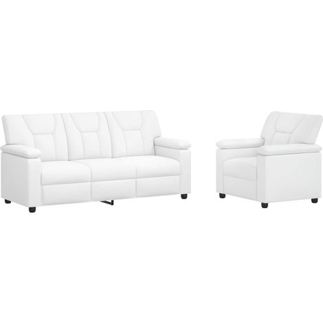 Ensemble de canapés 2 pièces Blanc similicuir - 191 × 85 × 93 cm (1/5)