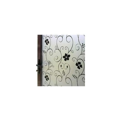 (Schwarzes Muster, 50 cm x 100 cm) Sichtschutzfolie für Fenster, selbstklebende Dekorfolie, klebstofffrei, statisch haftend, UV-Schutz