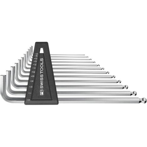 PB Swiss Tools Jeu de clés mâles coudées 6 pans dimensions en pouces, chromées, Nombre de tournevis: 12Z