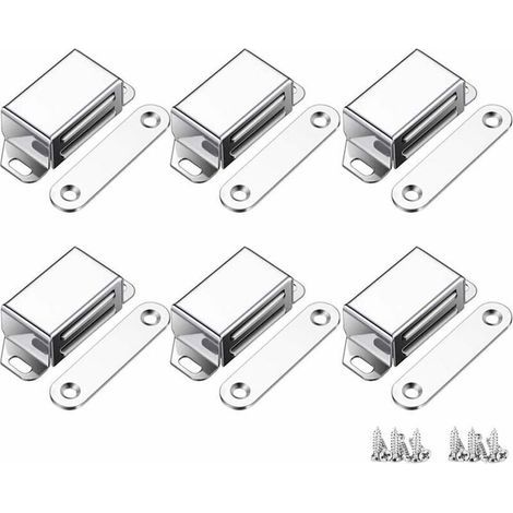 Magnetic Cabinet Door Magnet Latch, 304 Stainless Steel, 6 Pack, Heavy Duty Magnetic Latches for Kitchen Door, Cupboard, Furniture