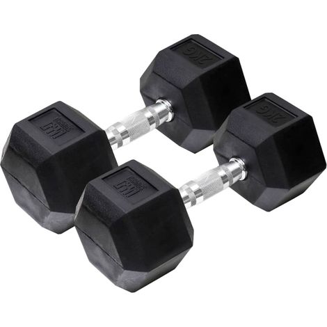 Orange Gym - Mancuerna hexagonal - 2 kg - juego de 2 (1/2)