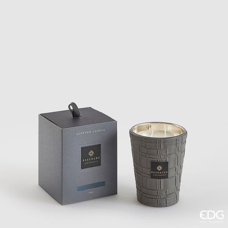 EDG Enzo De Gasperi Candela Cuir con Profumo H 12 Cm 360 Gr Black Pepper Scatola Regalo