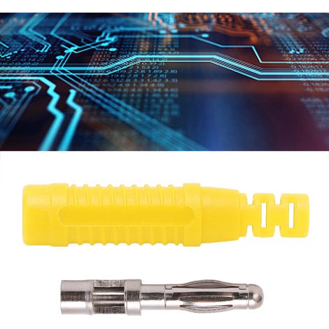 Connecteur accessoire mâle jaune à broche moulée par injection, fiche banane 4 mm pour lanterne (1/5)