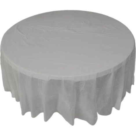 Nappes Jetables Rondes De Nappe De Mariage De Fête D'anniversaire De Mariage Gris Argenté (1/5)