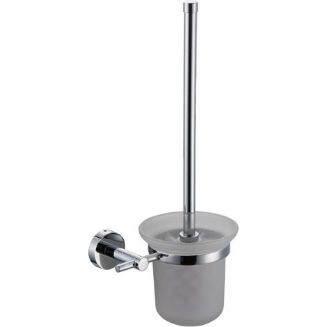 Porte-brosse WC mural DianHydro Diosa, accessoires de salle de bain en me'tal chrome' et verre