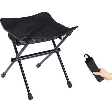 Taburete plegable ligero para camping - Silla plegable portátil de 30 cm para senderismo, pesca y actividades al aire libre de hasta 180 kg (1/5)