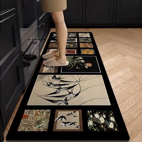 Tapis de cuisine antidérapant et absorbant en terre de diatomée – 50 x 80 cm, résistant à l’usure, facile à entretenir, idéal pour intérieur, avec bandes larges – convient pour sols carrelés, bois ou 