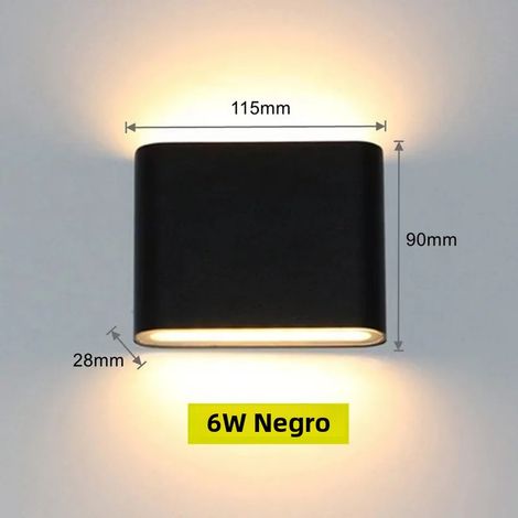 Applique murale LED étanche (blanc froid 6 W, noir), style moderne, en aluminium (1/2)