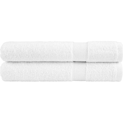 Serviettes de sauna haut de gamme SOLUND, lot de 2. Blanches, 80 x 200 cm, 600 g/m².