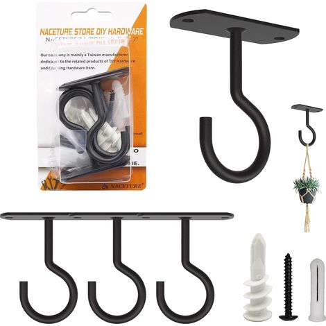 Support mural carré 6,3 cm (noir, lot de 4) (1/5)