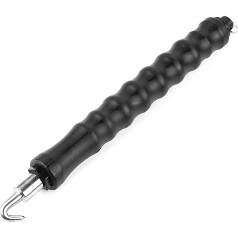 Pince à ligaturer semi-automatique pour barres d'armature, crochet en acier au carbone avec poignée en plastique, outil manuel pour lier les barres d'acier (crochet courbé noir) (1/5)