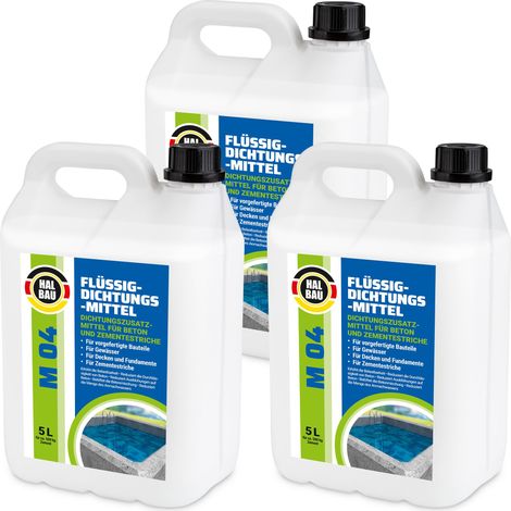 HALBAU Flüssiger Dichtungsmittel für Beton Zementestrich Mörtelzusatzmittel Plastifizierer M04 - 15L