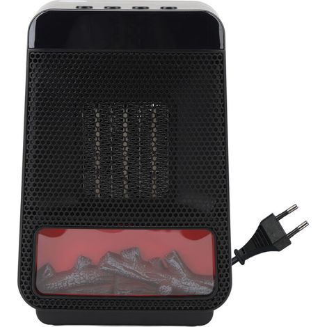 GARRYFIZH Chauffage d'appoint à flamme 3D avec minuterie à 4 vitesses, chauffage rapide, céramique PTC, convient pour chambre et bureau, prise UE, 220 V