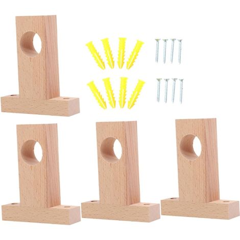 Set di 4 supporti per asta per tende, fissaggio robusto per aste di vari diametri, facile da installare, per tende, accessori per la casa