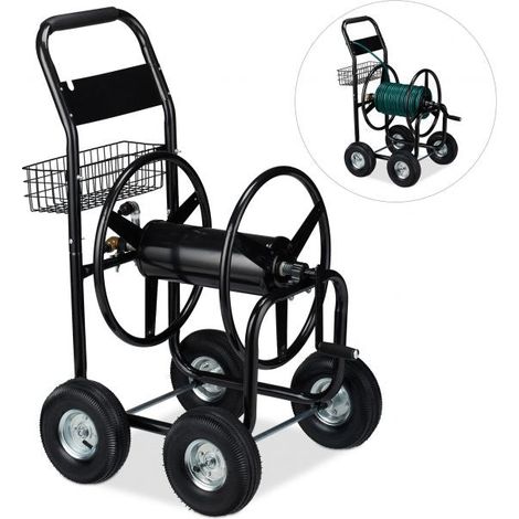 Carrello per tubi in metallo nella versione xl nero 8830