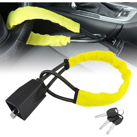 Lenkrad-Sicherheitsgurtschloss für Autos – 17" Universelles Diebstahlsicherungssystem für Fahrzeuge, SUVs, Golfwagen, Kompaktes und leichtes Sicherheitsschloss mit Multifunktionsschlüsseln (1/5)