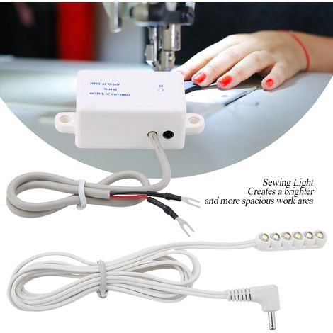 Lampe de travail LED 0,3 W à 6 LED pour machine à coudre, avec base magnétique et prise CN 220 V. (1/5)