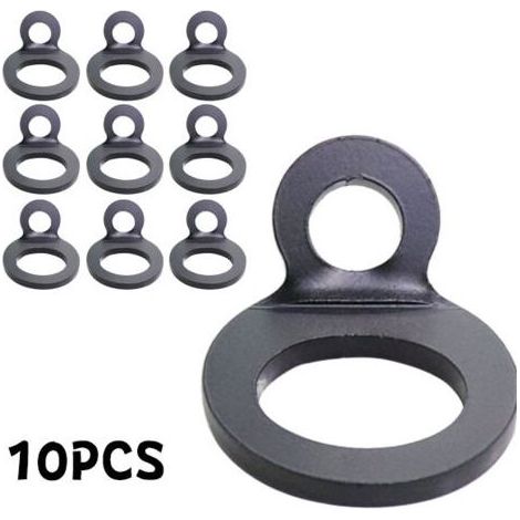 10 Stück Zurranker, schwarze O-Ring-Zurrösen zur Montage in Garage, Werkstatt, LKW, Anhänger, Golfwagen (1/5)
