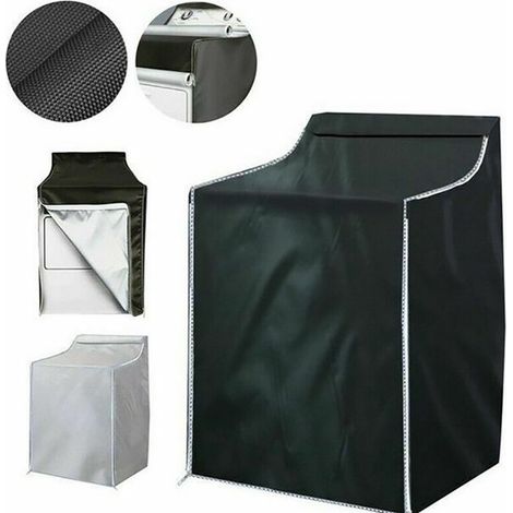 1 housse de lave-linge/sèche-linge en tissu Oxford 210D argenté, compatible avec les modèles à chargement par le haut et par l'avant, résistante à la poussière, à l'eau et aux UV.