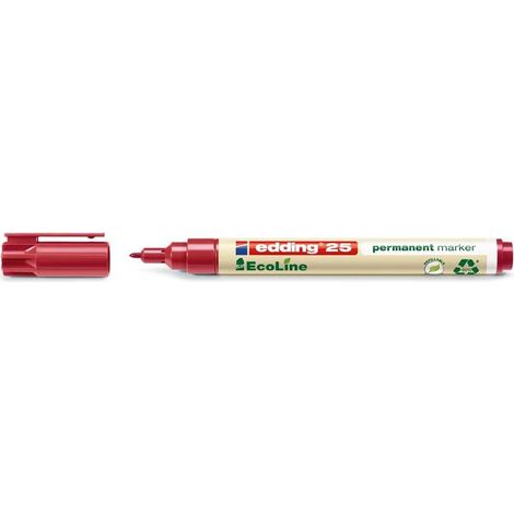 25 EcoLine marcador permanente Punta redonda Rojo