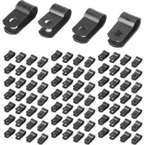 1000 attaches de câble noires en nylon de type R de 6,35 mm (1/4 pouce) pour le montage de guirlandes lumineuses intérieures et extérieures. (1/5)