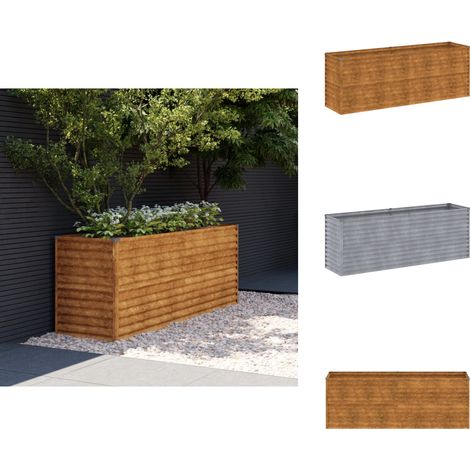 Lit surélevé de jardin 196x50x69 cm acier corten - Jardiniere - Lit Surélevé - Acier Corten - Plante - Fleur (1/5)