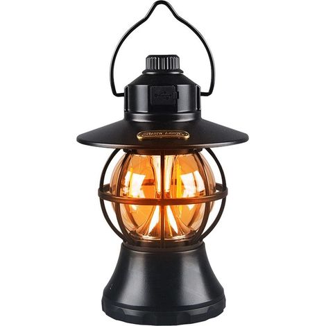 Lanterne de Camping LED rétro Lanterne Vintage LED ABS,éclairage de Tente extérieure, équipement de Camping pour accrocher des botes à Outils, des capots de Voiture et des Cadres (1/5)