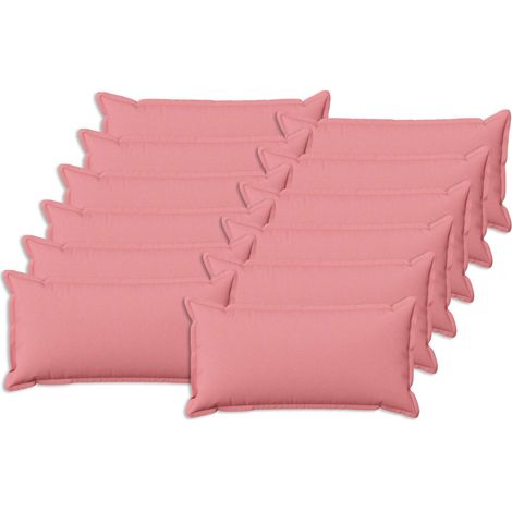 Housse de coussin 12 pièces HOUTEN Rose 40 x 80 cm Lin synthétique - vidaXL
