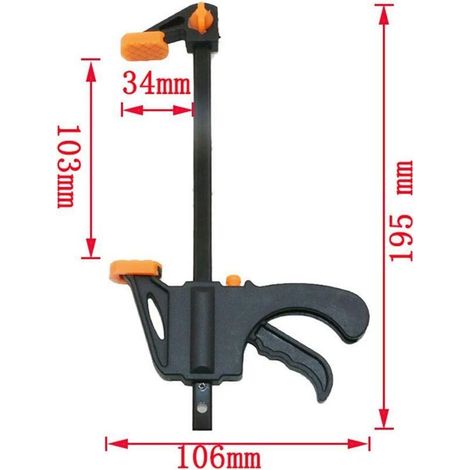 Pince à bois F clip à bois 4 pouces orange (1/3)