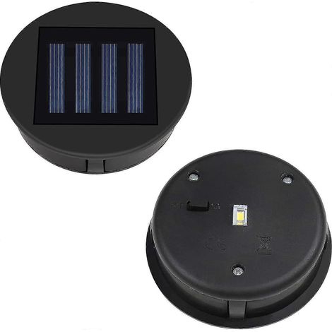 Lampe solaire de rechange avec ampoule LED, lot de 2 couvercles solaires de rechange, panneau avec lanterne solaire LED (1/5)