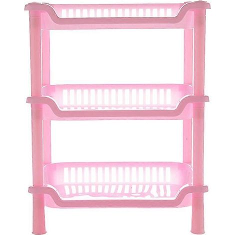 Étagère de rangement carrée à 3 niveaux détachables pour cuisine et salle de bain (rose)-35.00X27.00X18.00CM-Pink (1/3)