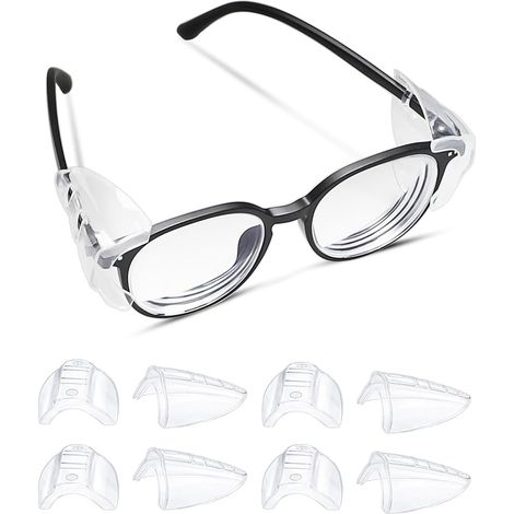 paires de protections latérales pour lunettes de sécurité, écrans latéraux transparents avec clip flexible, lunettes de protection antidérapantes pour petites et moyennes tailles (1/5)