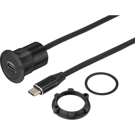 TRU COMPONENTS TC-9534348 Embase femelle USB embase femelle Épaisseur du panneau : 1-10 mm Contenu: 1 pc(s) (1/3)
