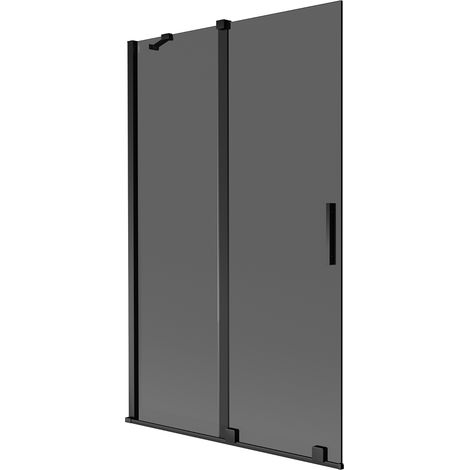 Mexen Velar Duschabtrennung 2-flügelig verschiebbar 110 x 150 cm, Graphit, Schwarz - 896-110-000-41-70