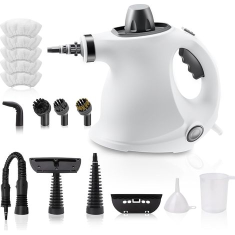 Nettoyeur vapeur manuel 250 ml - Nettoyeur vapeur multifonction avec 12 accessoires - Nettoyeur vapeur sans produits chimiques pour un usage domestique - Nettoyage des sols, des carreaux, des fenêtres (1/5)