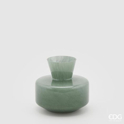 EDG Enzo De Gasperi Vaso Rotondo con Collo H 15 Cm D 16 Cm Waterproof Light Green (1/3)