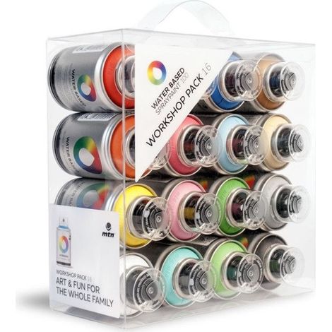 Lot de bombes de peinture - 16 couleurs - water based - Mtn (1/4)